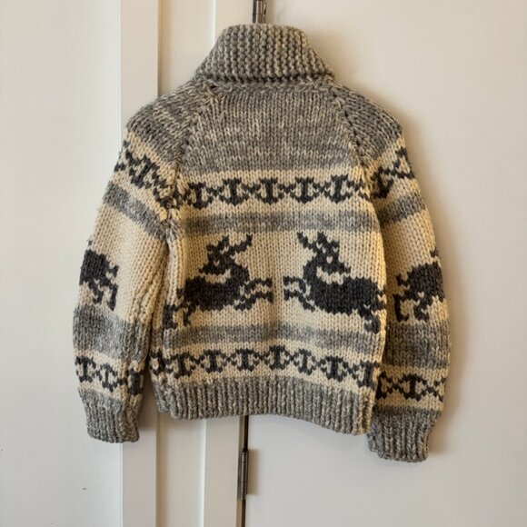 VINTAGE SUPER CHUNKY ZIP UP "COWICHAN" SWEATER SIZE XS KNIT - Picture 5 of 10
